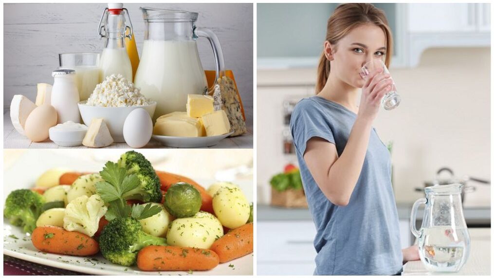 Diet for gout exacerbation - water, dairy products, boiled vegetables